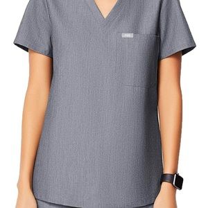 Figs Gray Scrub Top